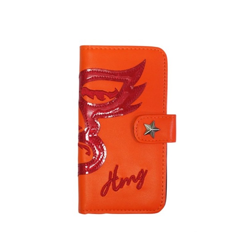 掀盖式摔角面具手机壳( L Size) 橘 - 手机壳/手机套 - 真皮 红色