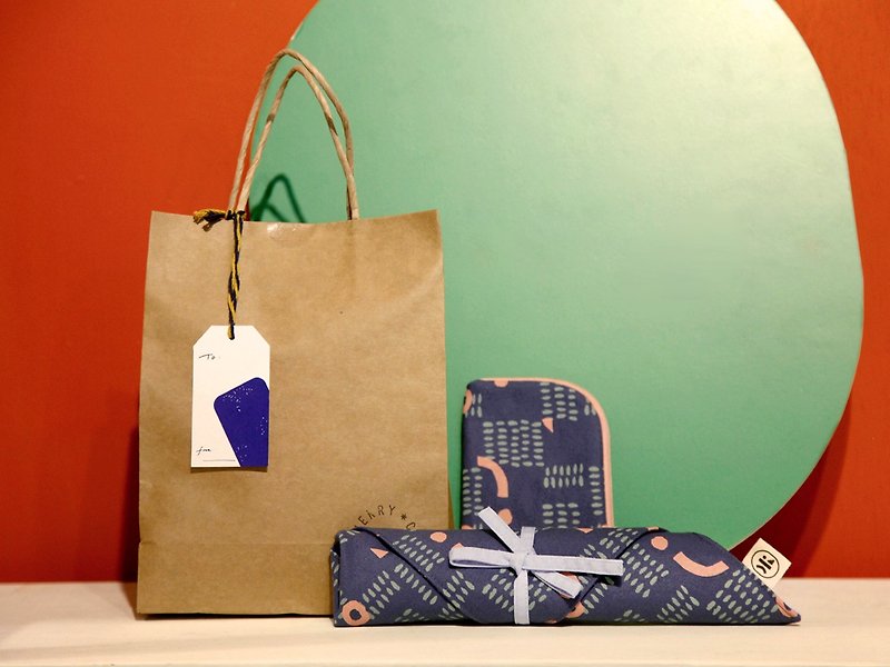 【圣诞交换礼物】- 惊蛰 - 餐刀/叉/匙组合 - 棉．麻 蓝色