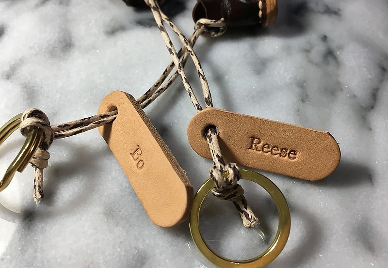 皮革名牌 - 钥匙链/钥匙包 - 纸 咖啡色