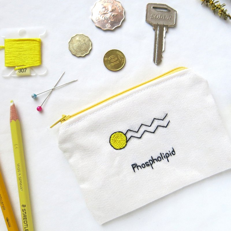 磷脂 Phospholipid / 生物学 零钱包 笔袋 / 定制化 - 零钱包 - 绣线 黄色