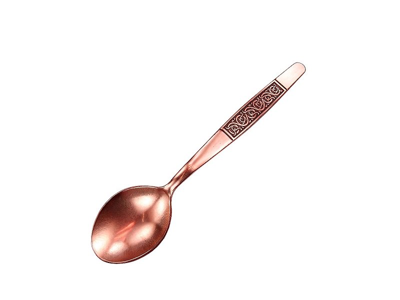 手工勺子日常使用优雅餐桌装饰 - 餐刀/叉/匙组合 - 铜/黄铜 橘色