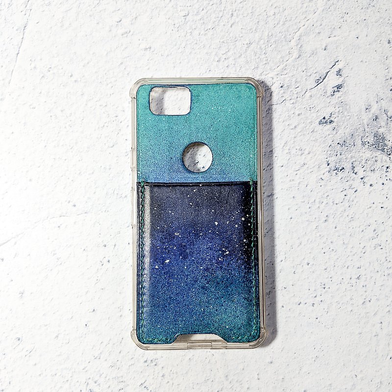 真皮手机壳-可放悠游卡-Google PIXEL 2 - 手机壳/手机套 - 真皮 蓝色