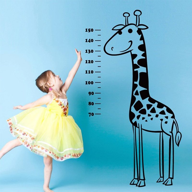 Smart Design 创意无痕壁贴◆)长颈鹿身高尺(8色 - 墙贴/壁贴 - 纸 红色