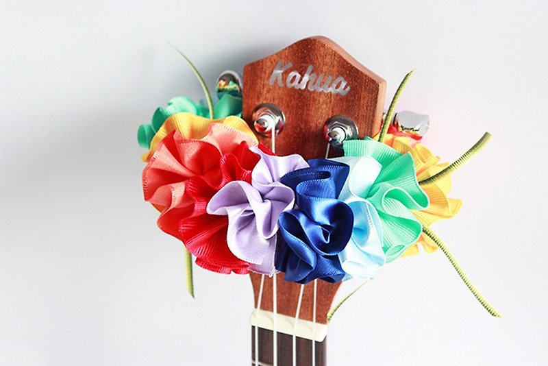 尤克里里专用的缎带饰品 烏克麗麗 尤克里里背带  芙蓉 吉他吊飾 - 吉他/乐器 - 棉．麻 多色