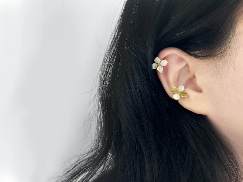 耳骨夹水晶花-小花耳骨夹(一对卖/可不同色)_光点饰品 - 耳环/耳夹 - 树脂 白色