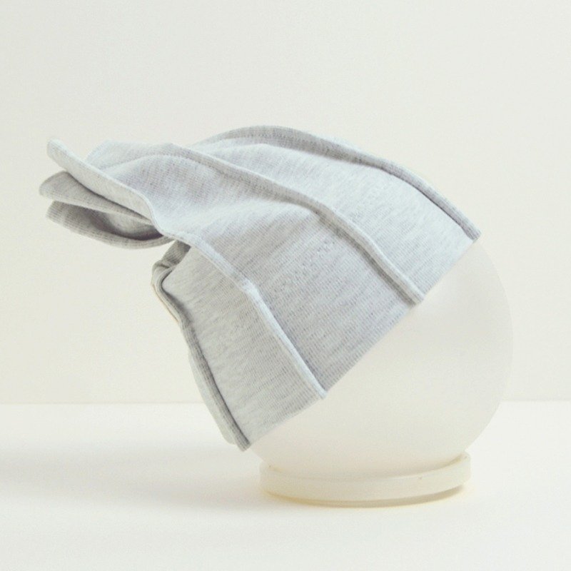 磨毛针织婴儿帽-浅灰 - 婴儿帽/发带 - 棉．麻 灰色