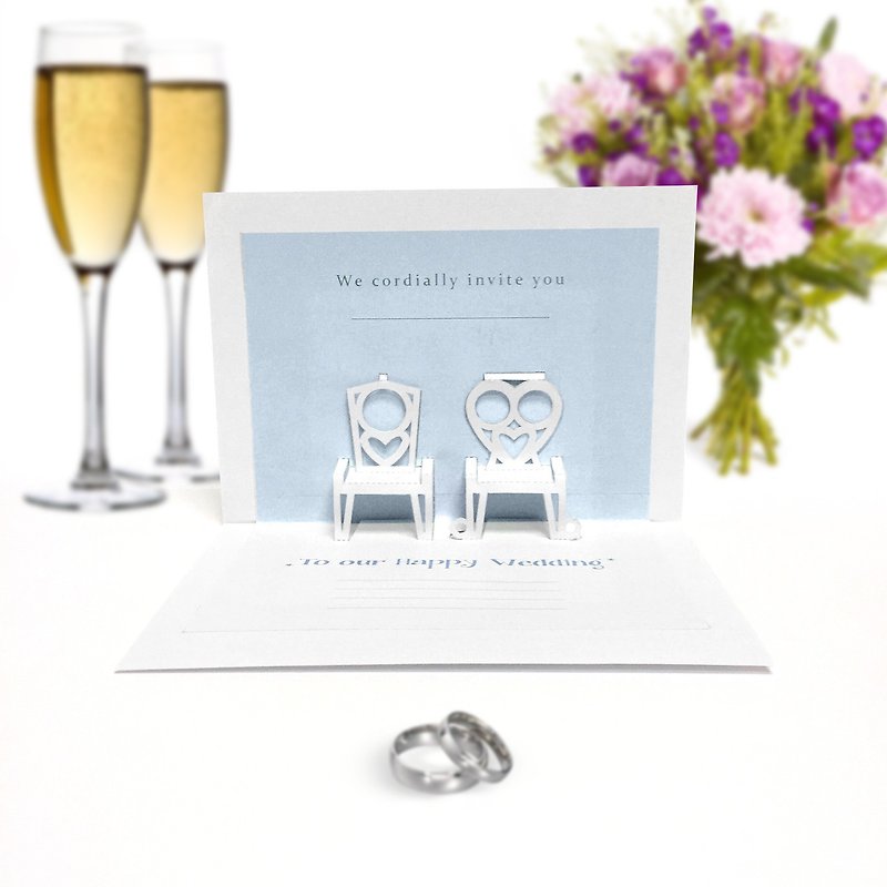 Wedding Chairs Invite Pop Up Card | Pop Up Card - 卡片/明信片 - 纸 