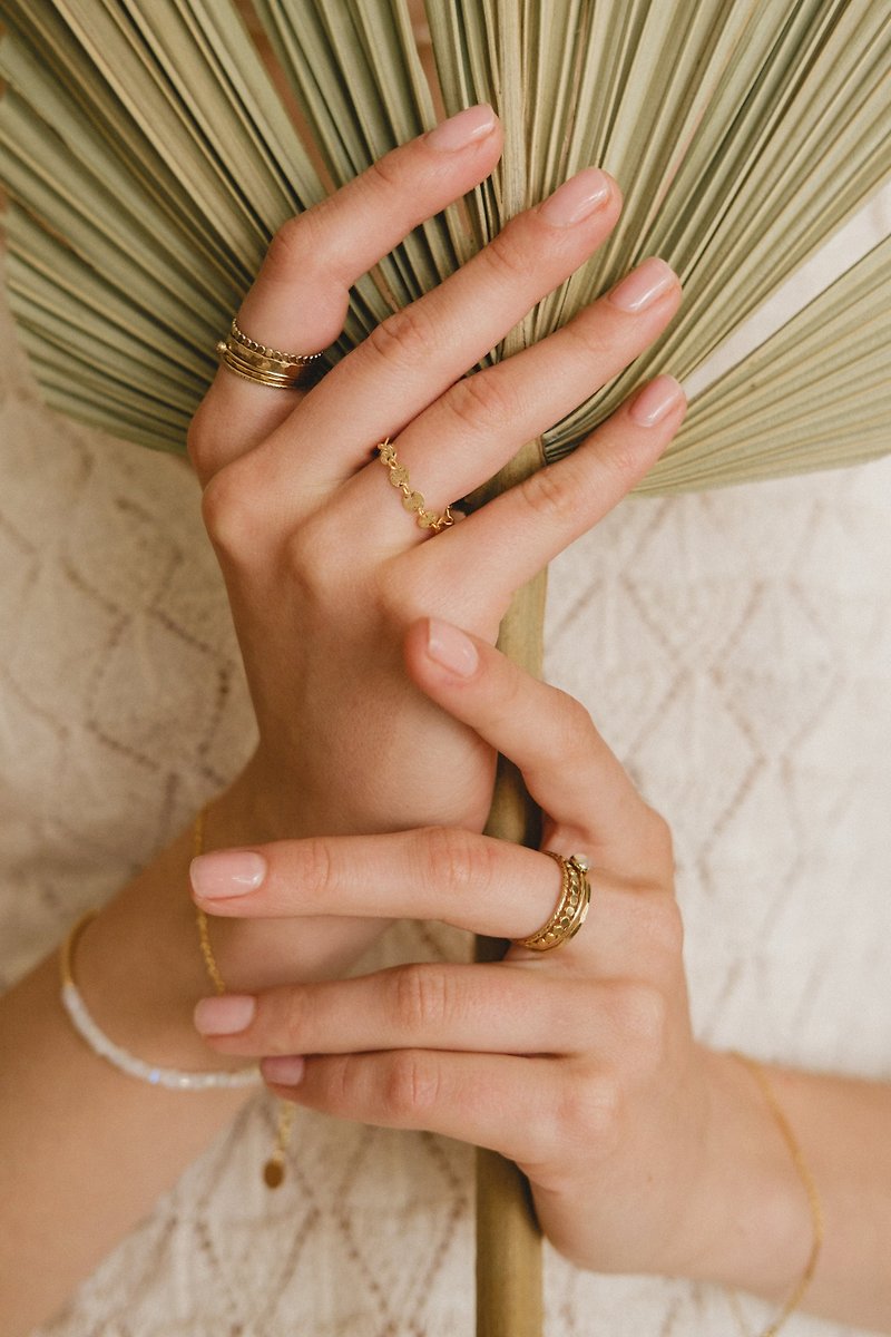 Zoaje ITALY 戒指指环 14k注金包金 手指链 串链装饰 基础百搭款 - 戒指 - 贵金属 金色