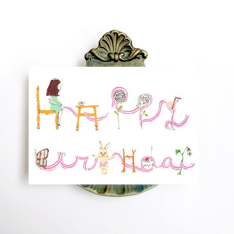 ポストカード　Happy BirtHday - 卡片/明信片 - 纸 