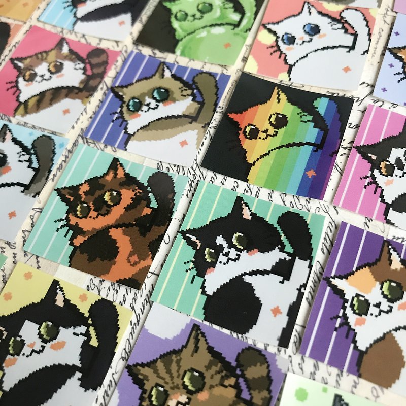 【Catgame】30猫猫防水贴纸(内附明信片一张) - 贴纸 - 塑料 多色