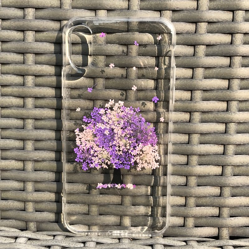 iPhone X 手机壳 Handmade Pressed Flowers Case 押花 干燥花 树 紫色压花 010 - 手机壳/手机套 - 植物．花 紫色