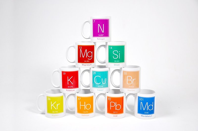 科学马克杯系列/单一元素马克杯(共118款) 请备注欲订购元素 - 咖啡杯/马克杯 - 瓷 