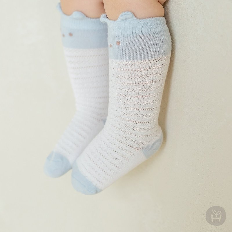 Happy Prince Brooni小动物轻薄透气婴儿童及膝袜 - 婴儿袜子 - 棉．麻 蓝色