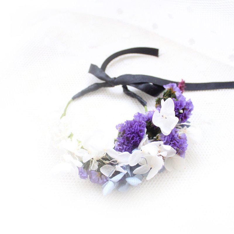 典雅紫手环-极简风干燥花环 - 发饰 - 植物．花 