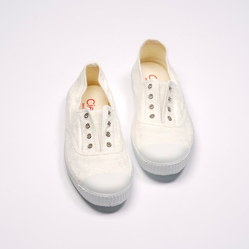 西班牙国民帆布鞋 CIENTA 70998 05 白色 提花布料 大人 - 女款休闲鞋 - 棉．麻 白色