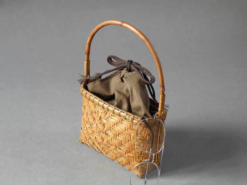 小さなかごバッグ　竹 - 手提包/手提袋 - 竹 咖啡色