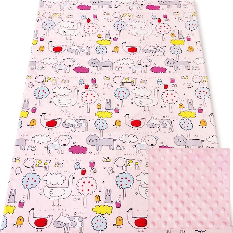 Cutie Bella Minky多功能点点携带毯Farm-Pink - 婴儿床上用品 - 棉．麻 