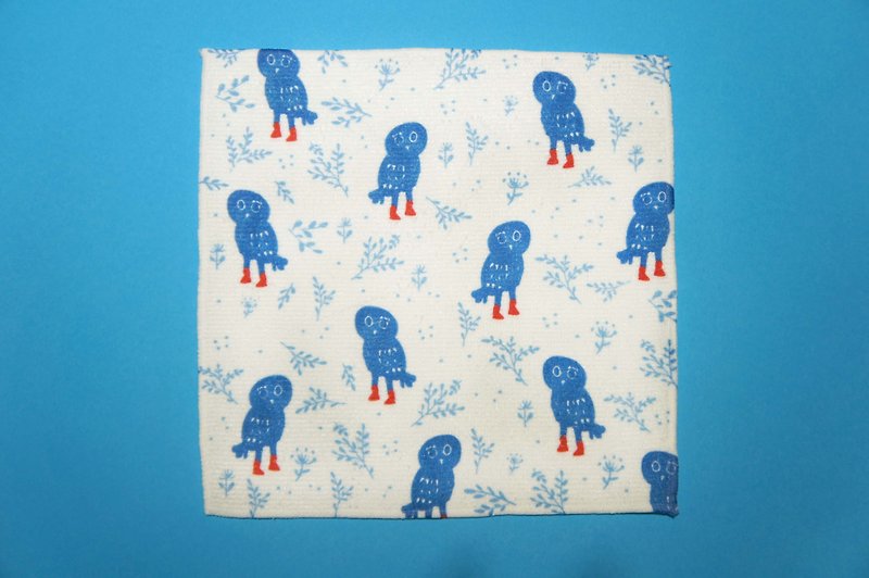 毛巾方巾系列 蓝色猫头鹰款 - 毛巾浴巾 - 其他人造纤维 多色