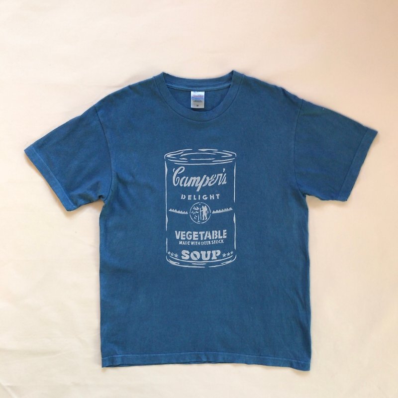 日本製 手染め CAMPER'S SOUP TEE Indigo dyed 藍染 size M JAPANBLUE - 女装 T 恤 - 棉．麻 蓝色