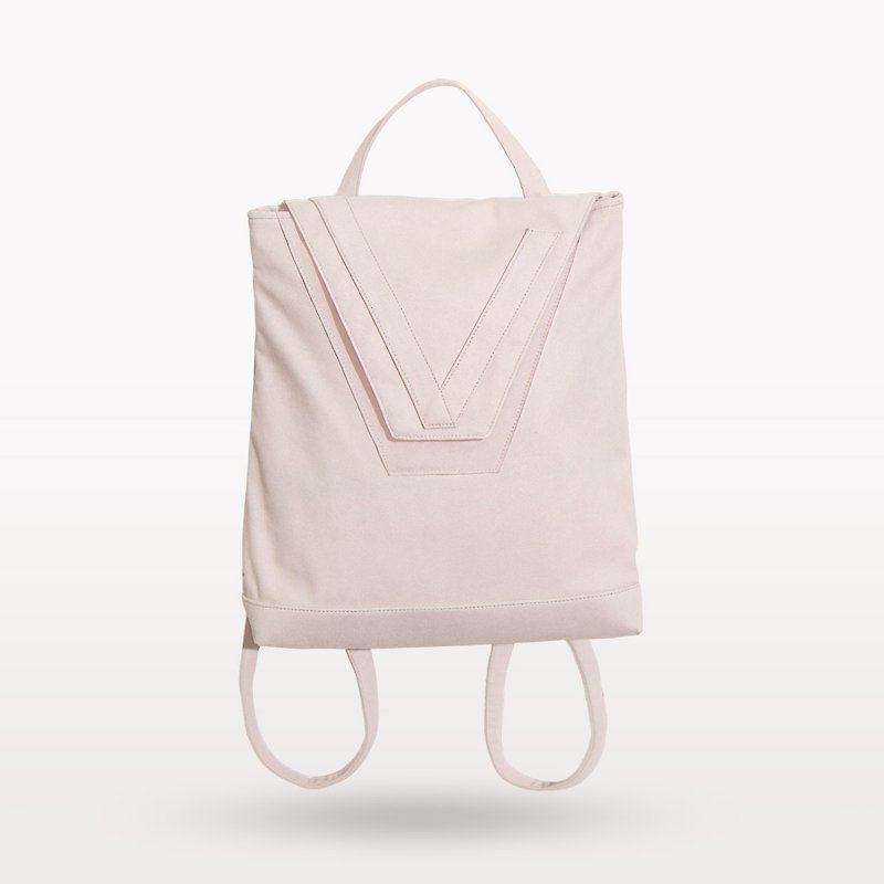 【日常系列】V backpack 两用后背包 全粉 - 后背包/双肩包 - 聚酯纤维 粉红色