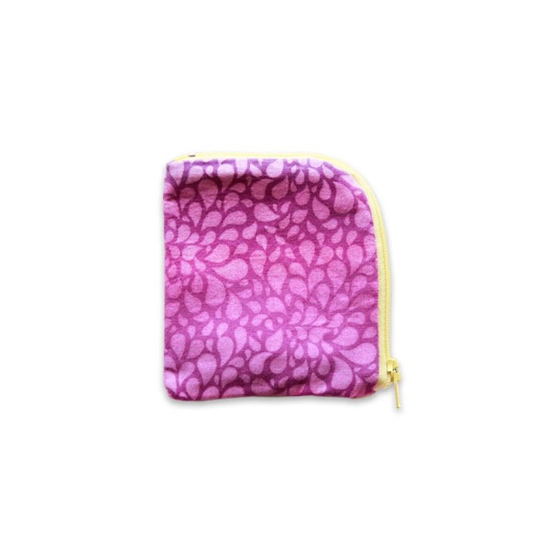 【傲角零钱包】-  棉布 花布 渐层 - 零钱包 - 棉．麻 紫色