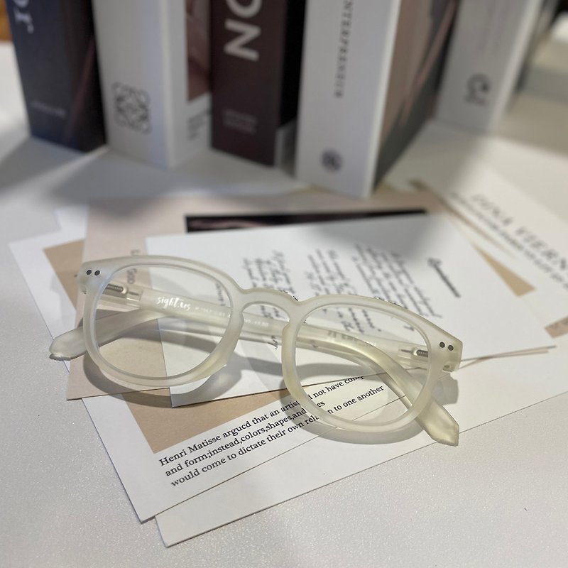 Sightus 防蓝光老花眼镜/ 亚洲版型经典/ 波士顿框/ 雾透 - 眼镜/眼镜框 - 塑料 透明