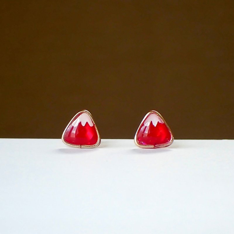 赤富士 (ピアス or イヤリング) - 耳环/耳夹 - 树脂 红色