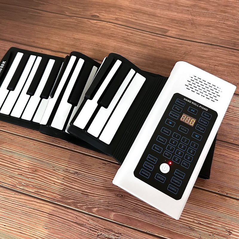 Hand Roll Piano 88键手卷钢琴 薄型硅胶电子琴 赠踏板 乐龄学习 - 吉他/乐器 - 硅胶 白色