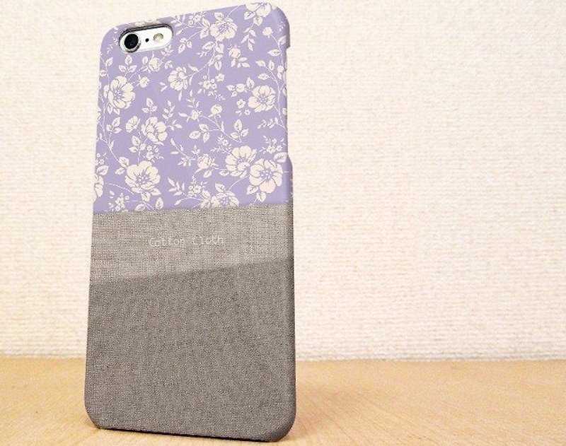 （Free shipping）iPhone case GALAXY case ☆Cotton Clothと花柄　スマホケース - 手机壳/手机套 - 塑料 紫色