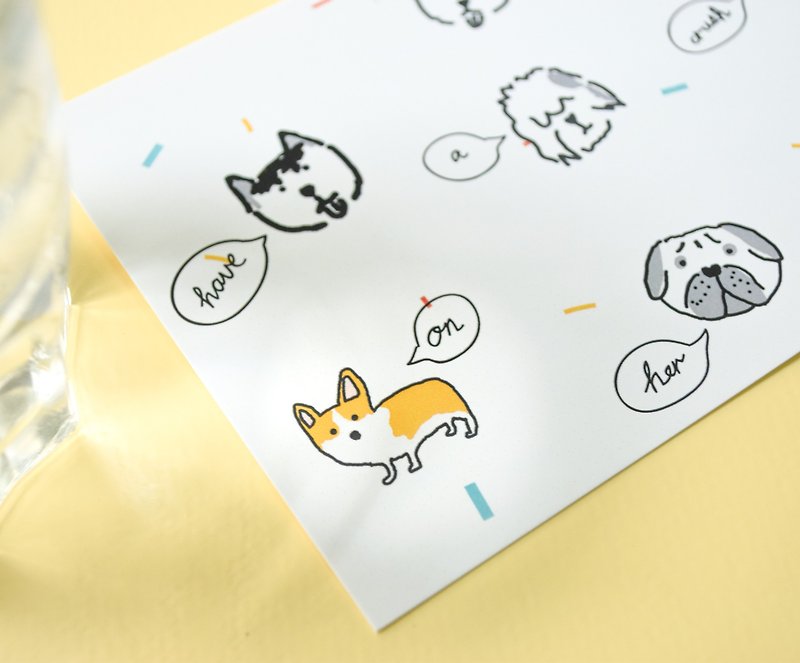 动物系列 - 狗狗 明信片／三送一 - 卡片/明信片 - 纸 多色