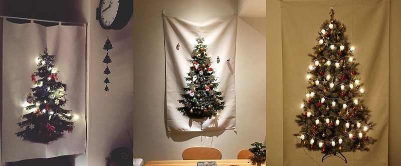 防水材质 墙贴/壁贴 - 圣诞礼盒(幸)圣诞树挂布/帆布材质好清洁收纳L尺寸【定制化礼物】