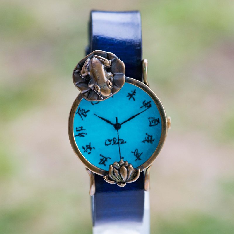 蓮、きれいね腕時計廉M青 江戸文字 - 女表 - 其他金属 蓝色