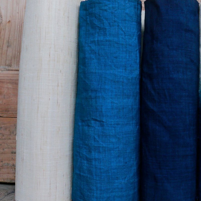 手织苎麻传统蓝染夏布门帘偏硬透光手工茶席麻布 - 编织/刺绣/羊毛毡/裁缝 - 棉．麻 