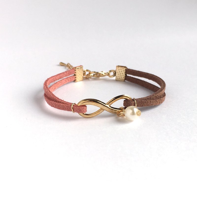 Infinity 永恒 手工制作 手环 淡金色系列-玫瑰可可 限量 - 手链/手环 - 其他材质 粉红色