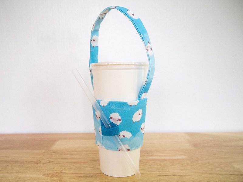 Sheep drink bag / Reusable drink holder / 飲料提袋 - 随行杯提袋/水壶袋 - 其他材质 蓝色