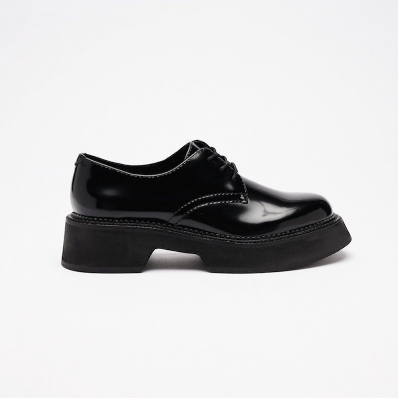 VATIC DERBY LEATHER SHOES BLACK 增高厚底皮鞋 - 女款皮鞋 - 真皮 黑色