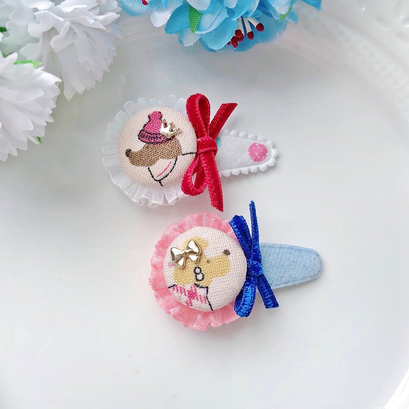 狗狗动物布扣日本丝绒宝宝婴幼儿发夹组1 - 婴儿饰品 - 其他材质 多色