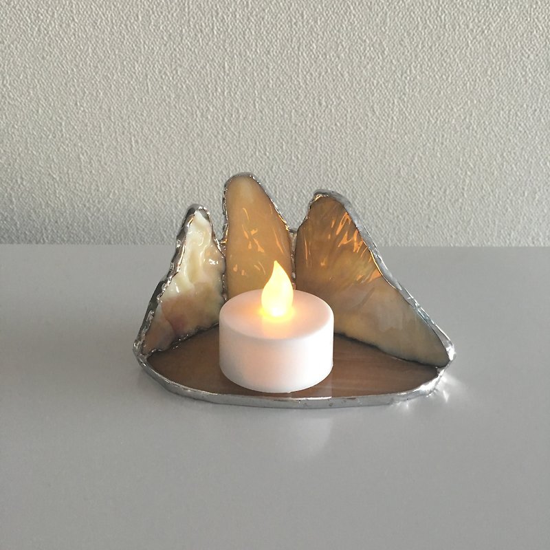 LEDライトホルダー キャンドルナイト カフェオレ系 ガラス Bay View - 蜡烛/烛台 - 玻璃 咖啡色