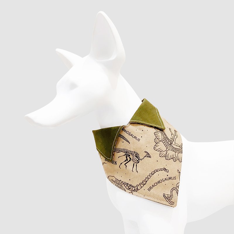 犬猫领巾-考古骑兵 卡其 - 衣/帽 - 棉．麻 多色