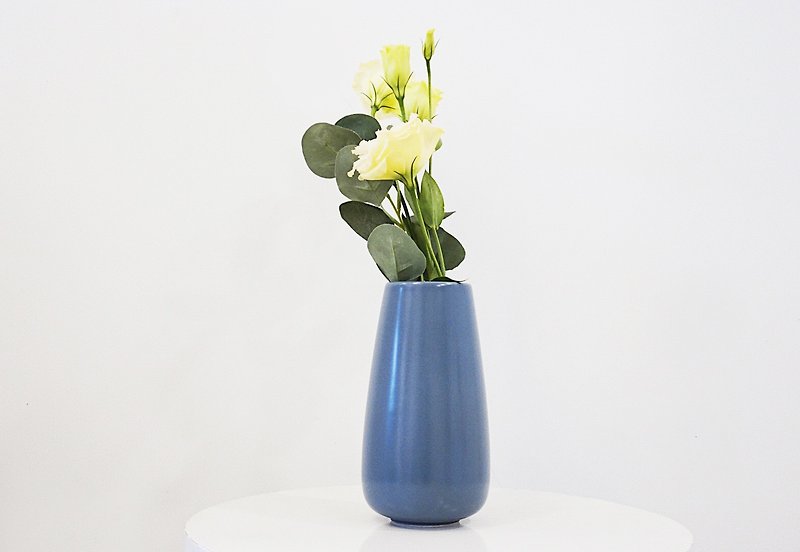 简约北欧风花器－Tall Cylinder灰蓝色 - 植栽/盆栽 - 瓷 蓝色