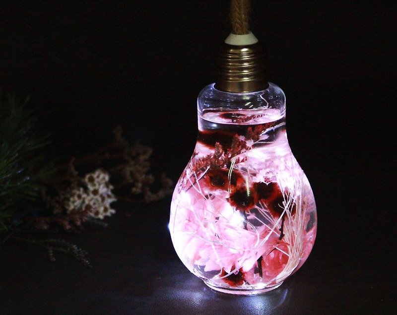 最美花语系夜灯-粉红气氛 世界唯一专利台湾设计师原创手工定制 - 灯具/灯饰 - 玻璃 粉红色