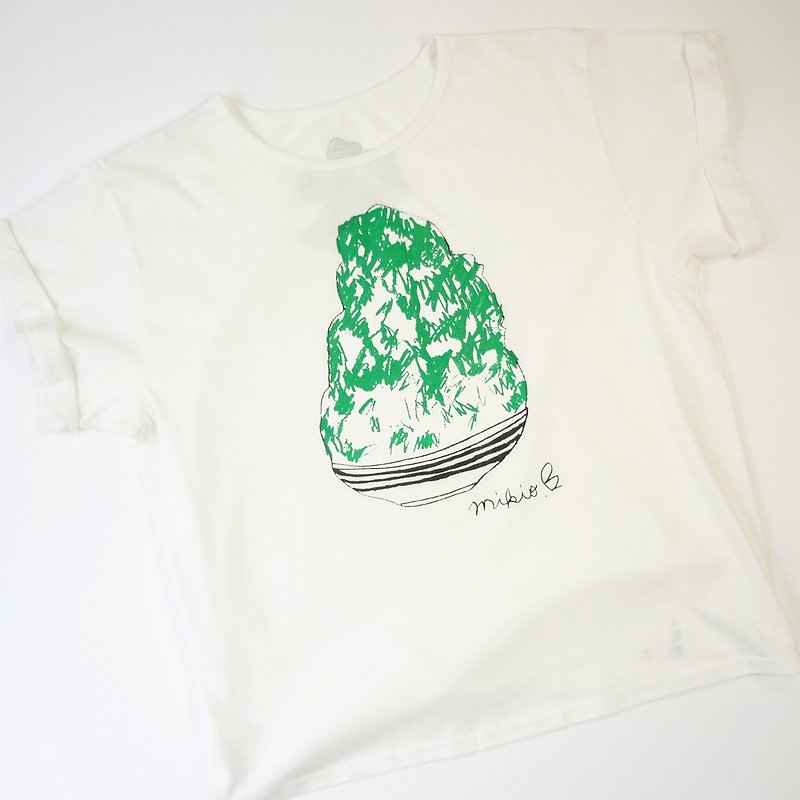 かき氷 刨冰 レディースゆるふわtシャツ Melon - 女装 T 恤 - 棉．麻 绿色