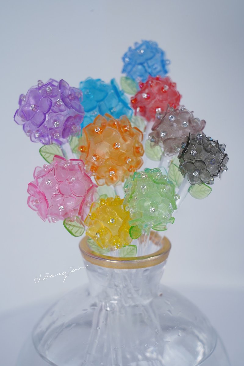 绣球花棒-装饰花|小龟手工-常规12色 - 摆饰 - 树脂 多色