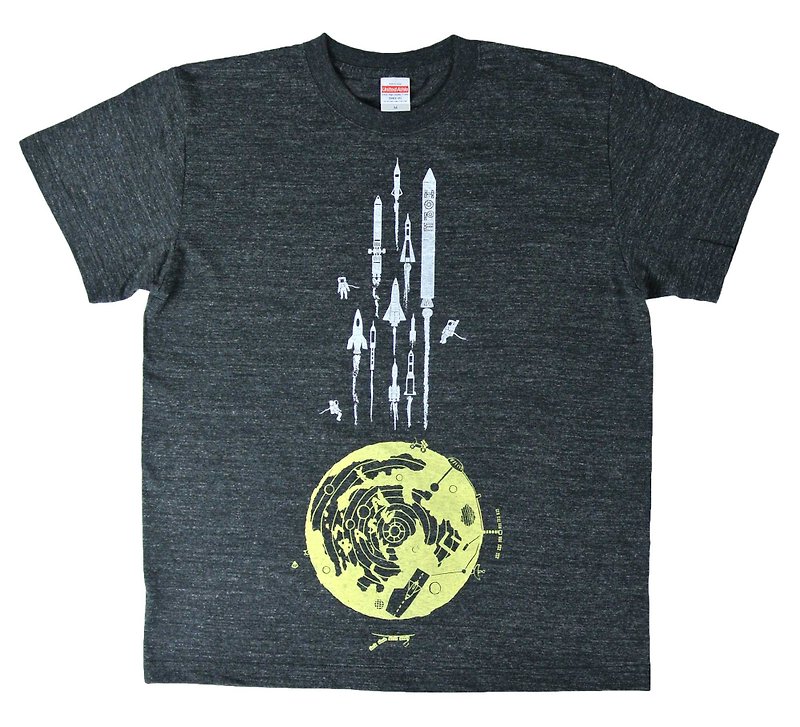月基地からロケットTシャツ　メンズ - 男装上衣/T 恤 - 其他材质 黑色