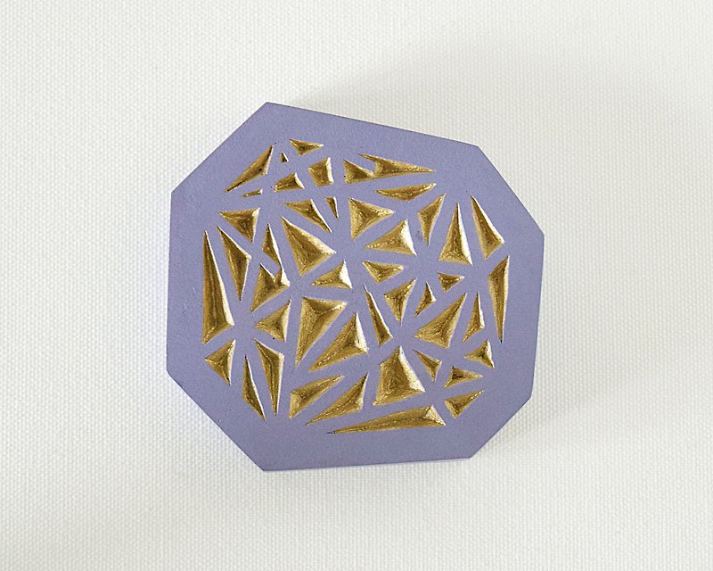 Geometric Hand Mirror Mini (intersect - blue lavender) - 彩妆刷具/镜子/梳子 - 塑料 紫色