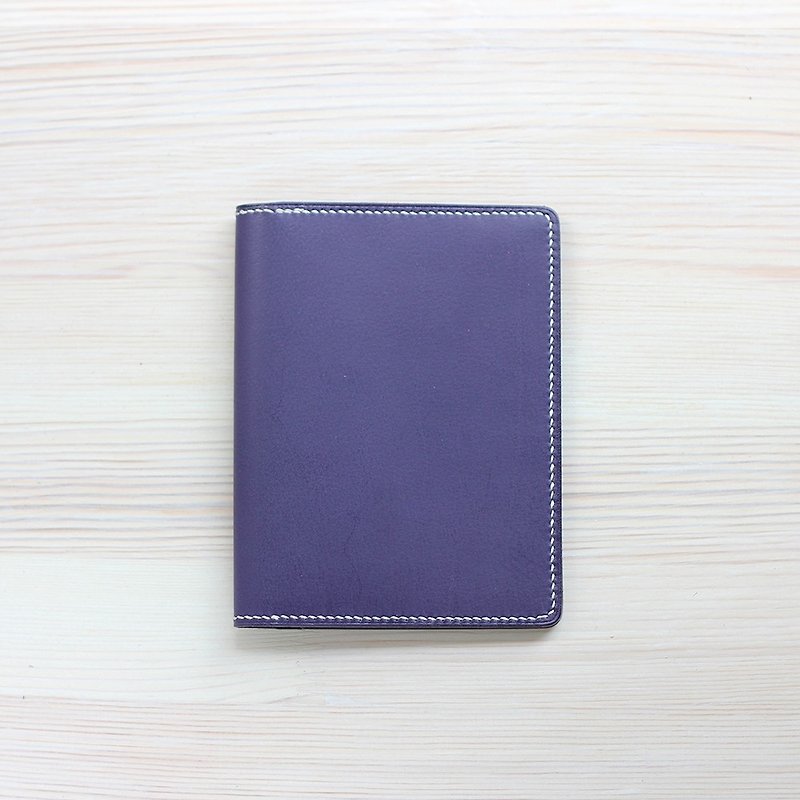 【颖川手创】爱旅行护照夹/紫色/牛皮纯手缝 - 护照夹/护照套 - 真皮 蓝色