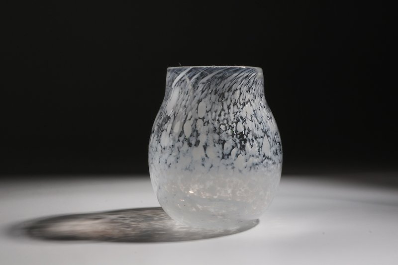 白玉宽口小花瓶 - 花瓶/陶器 - 玻璃 白色