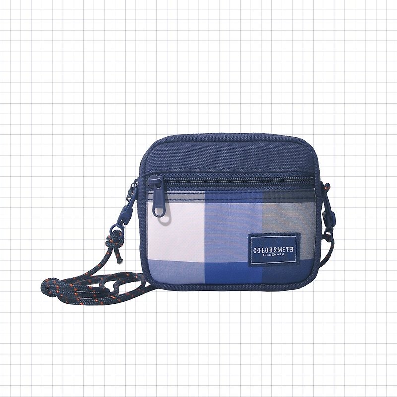 UP 多口袋方型小包 UP-2305-BH【 台湾原创品包包品牌】 - 零钱包 - 棉．麻 蓝色
