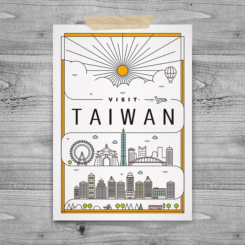 台湾意象 明信片 – 城市旅行 - 卡片/明信片 - 纸 白色