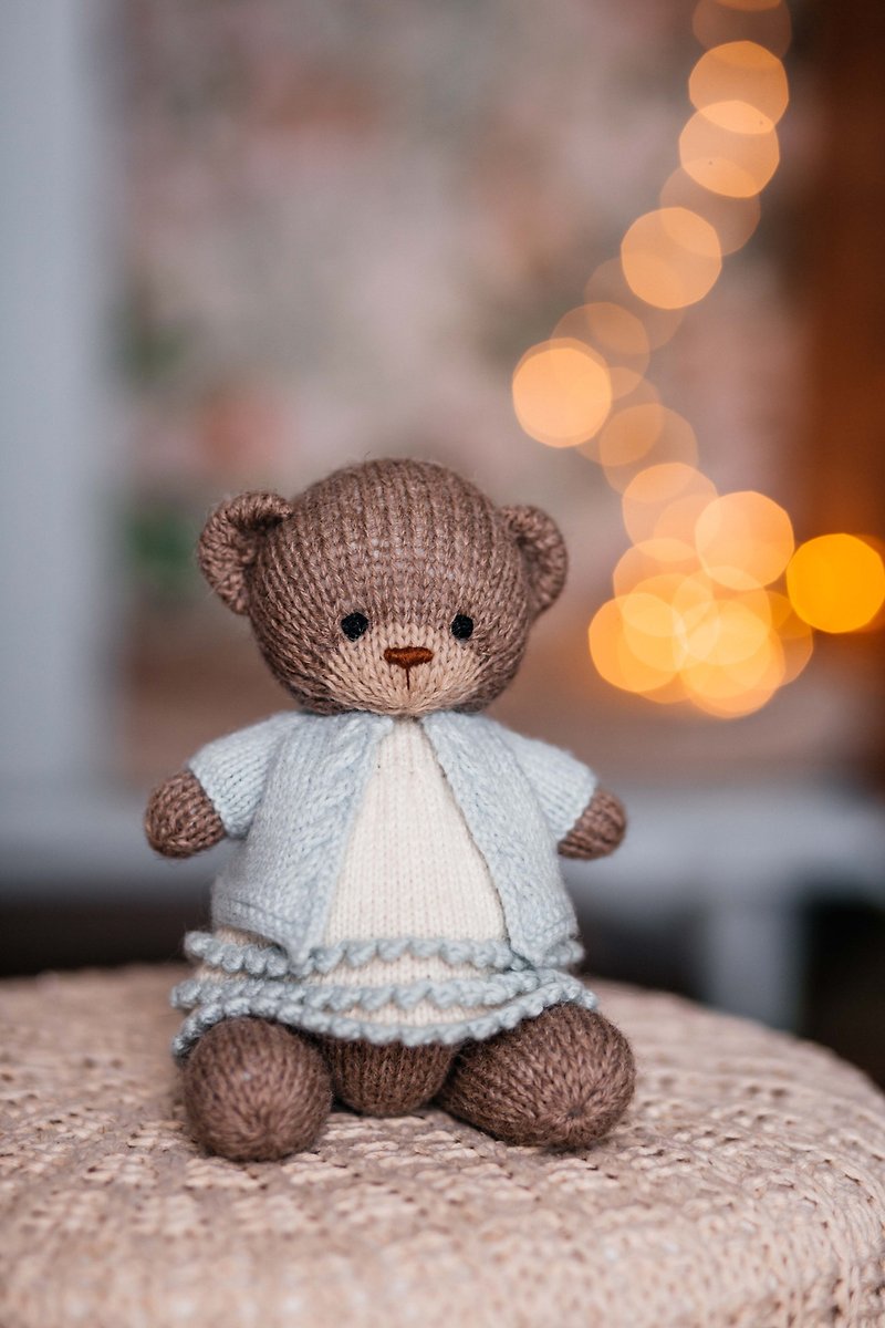 Teddy bear, knitted bear, gift for baby. doll, felted doll, realistic bear. - 玩具/玩偶 - 羊毛 